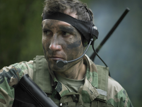 U.S. Special Forces soldier equipped with a communications headset during combat Poster Print - Item # VARPSTTWE300010M