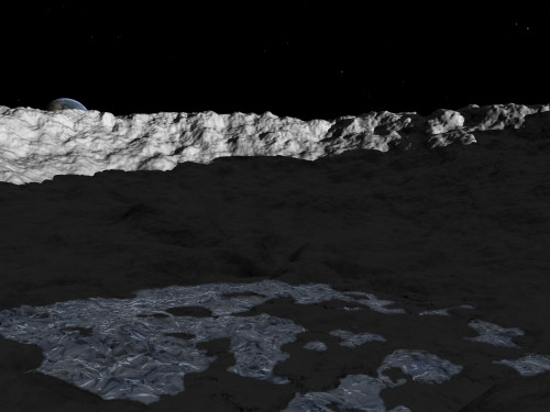 Illustration of a deep crater on the surface of the moon Poster Print - Item # VARPSTWMY100044S