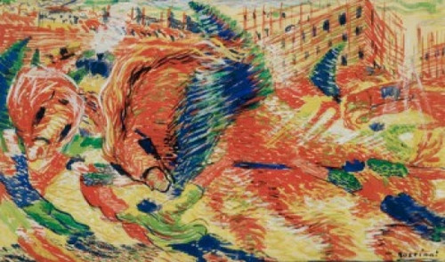 The City Rises  1910-11  Umberto Boccioni   Tempera on Card   Pinacoteca di Brera  Milan Poster Print - Item # VARSAL2638