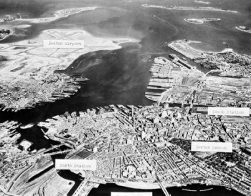 USA  Massachusetts  Boston  aerial view of city Poster Print - Item # VARSAL255423146