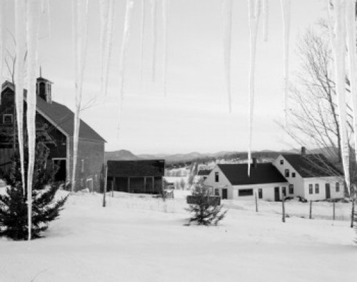 USA  New Hampshire  Lancaster  farm buildings with icicles Poster Print - Item # VARSAL255424000