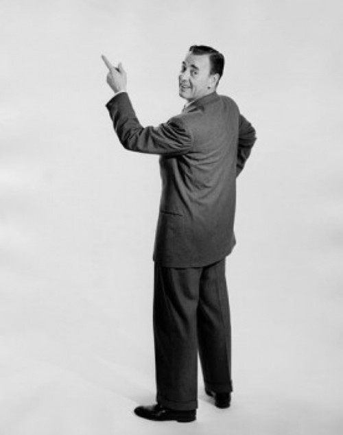 Portrait of a businessman pointing upwards Poster Print - Item # VARSAL25548095