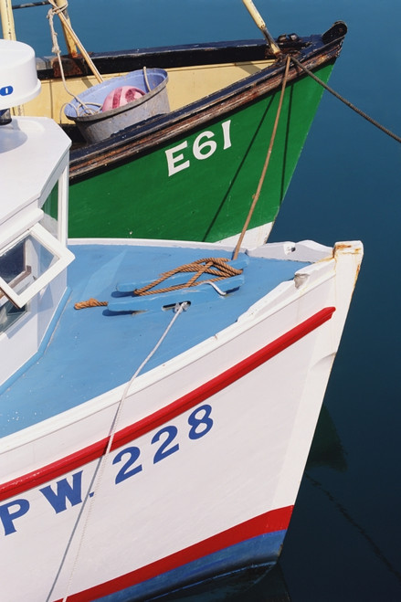 Two Painted Fishing Boats In Harbour, Close Up PosterPrint - Item # VARDPI1884208