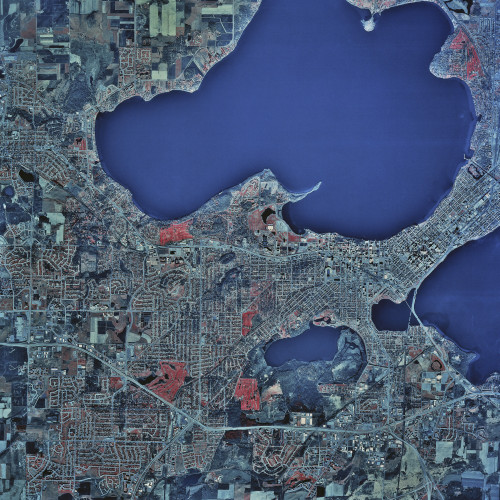 Satellite view of Madison, Wisconsin, 1980 Poster Print - Item # VARPSTSTK200378S