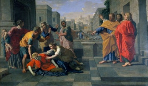 The Death of Sapphira by Nicolas Poussin     Paris   Musee du Louvre Poster Print - Item # VARSAL11582494