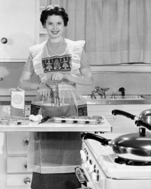 Young woman using egg beater in kitchen Poster Print - Item # VARSAL25518514B