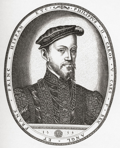 Philip Ii, 1527 To 1598. King Of Spain, Portugal, Naples, Sicily And, While Married To Mary I, King Of England And Ireland. From The Book Short History Of The English People By J.R. Green, Published London 1893. PosterPrint - Item # VARDPI1877724