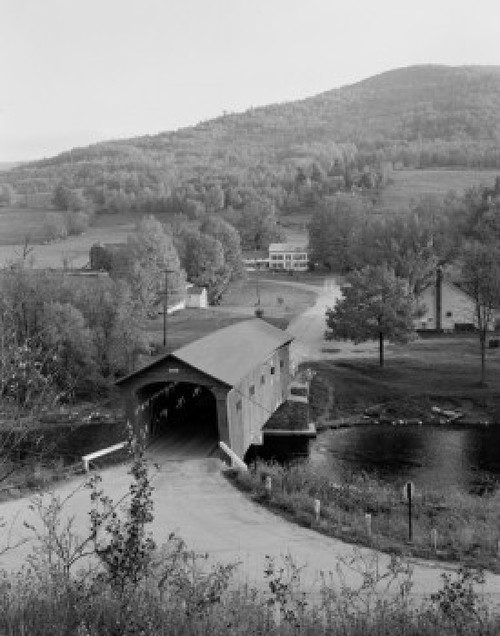 USA  Vermont  covered bridge in Autumn Poster Print - Item # VARSAL255423166