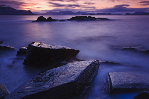 Sunset Illuminates Fish Petroglyph, Petroglyph Beach, Wrangell Island, Southeast Alaska, Winter PosterPrint - Item # VARDPI2100957