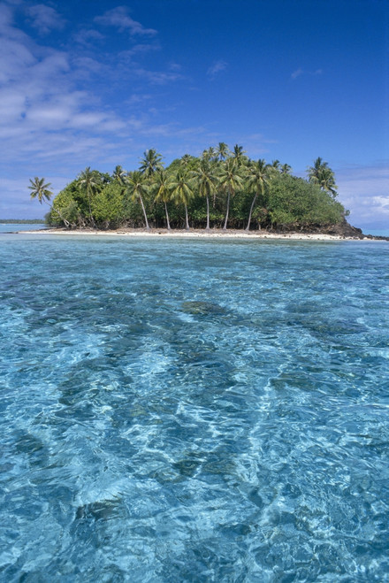 French Polynesia, Bora Bora, Motu Island, Clear Turquoise Water In Foreground B1696 PosterPrint - Item # VARDPI1998294