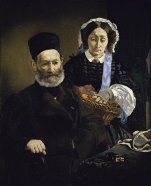 Portrait of Mr. and Mrs. Auguste Manet    c. 1860   Edouard Manet   Musee d'Orsay  Paris Poster Print - Item # VARSAL11581218