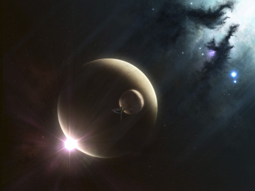 Two dusty moons may seem uninhabitable for some, but can boast a world of riches, formidable foundations for cities, and a quiet place to establish orbital supioriority. Poster Print - Item # VARPSTKAF100029S