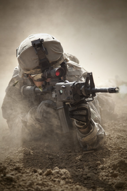 U.S. Army Ranger in Afghanistan combat scene Poster Print - Item # VARPSTTWE300015M