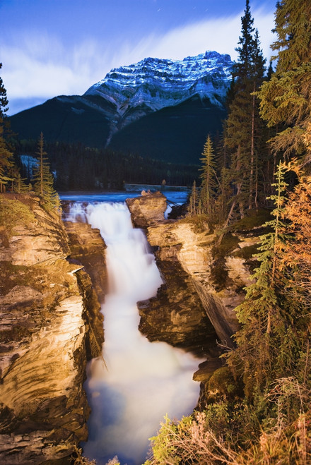 Artist's Choice: Athabasca Falls And Mount Kerkeslin At Dusk, Jasper National Park, Alberta PosterPrint - Item # VARDPI2046418