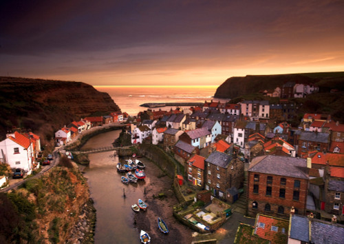 Cityscape At Sunset, Staithes, Yorkshire, England PosterPrint - Item # VARDPI1828436