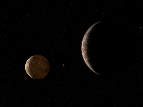 Artist's concept of Pluto and its moon Charon Poster Print - Item # VARPSTWMY100085S