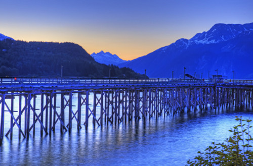 View Of Dock At Twilight, Haines, Southeast Alaska, Summer, Hdr Image PosterPrint - Item # VARDPI2095136