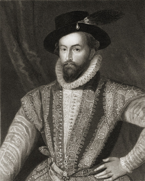 Sir Walter Raleigh C1554-1618. English Adventurer And Writer. From The Book _Lodge?S British Portraits? Published London 1823. PosterPrint - Item # VARDPI1858849