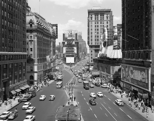 1950s Looking North At Times Square From The Times Building Manhattan Nyc Usa Print By Vintage Collection - Item # PPI178921LARGE