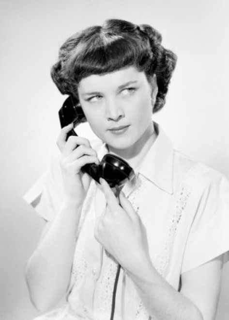 Young woman using telephone Poster Print - Item # VARSAL255420233
