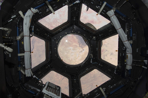 The Sahara Desert visible through the windows of the cupola on the Tranquility module Poster Print - Item # VARPSTSTK203225S