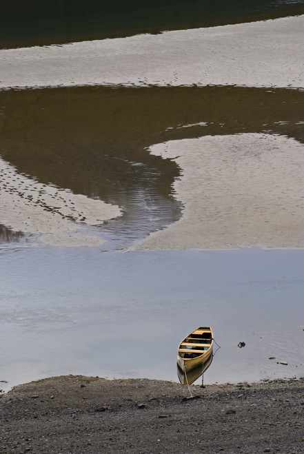 Medicine Lake, Jasper National Park, Jasper, Alberta, Canada; Rowboat On A Lake PosterPrint - Item # VARDPI1837159