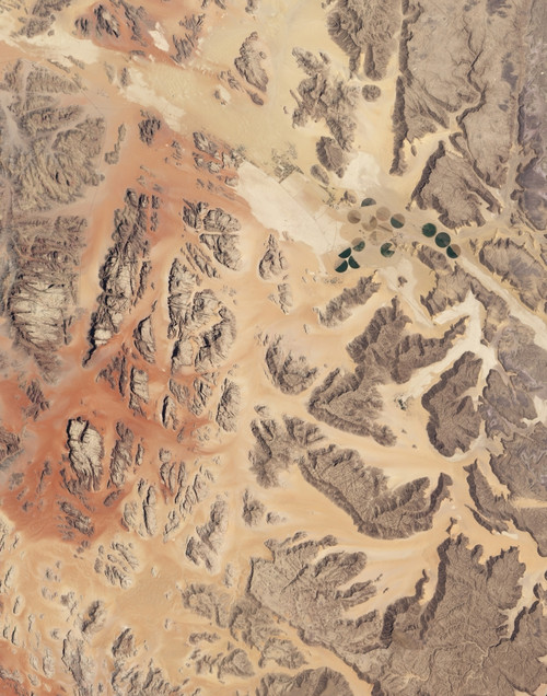 Satellite view of Wadi Rum in southwestern Jordan Poster Print - Item # VARPSTSTK203679S