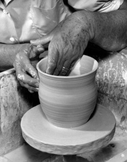 Potter working on a pottery wheel Poster Print - Item # VARSAL2557399