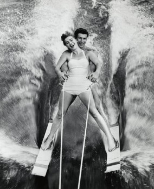 Portrait of a young couple waterskiing Poster Print - Item # VARSAL2552671