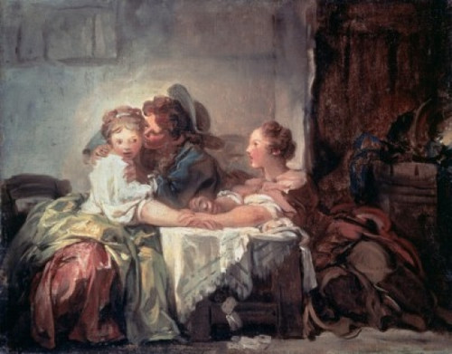 The Captured Kiss  Jean Honore Fragonard  Oil on canvas  Hermitage Museum  St Petersburg  Russia Poster Print - Item # VARSAL261288
