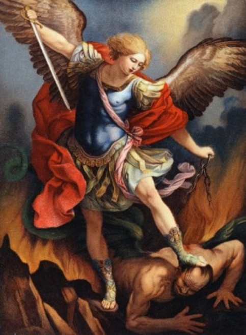 St. Michael Archangel Nostalgia Cards Color Lithograph Poster Print - Item # VARSAL9801012