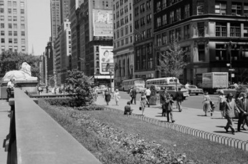 USA  New York City  Fifth Avenue and 42nd Street looking North from New York Public Library Poster Print - Item # VARSAL255424383