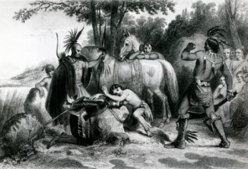 Pocahontas Rescuing Captain John Smith   illustration Poster Print - Item # VARSAL25514485