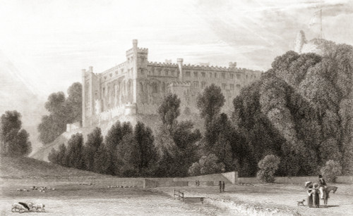 19th century view of Arundel Castle, Arundel, West Sussex, England. From Churton's Portrait and Lanscape Gallery, published 1836. PosterPrint - Item # VARDPI2430457