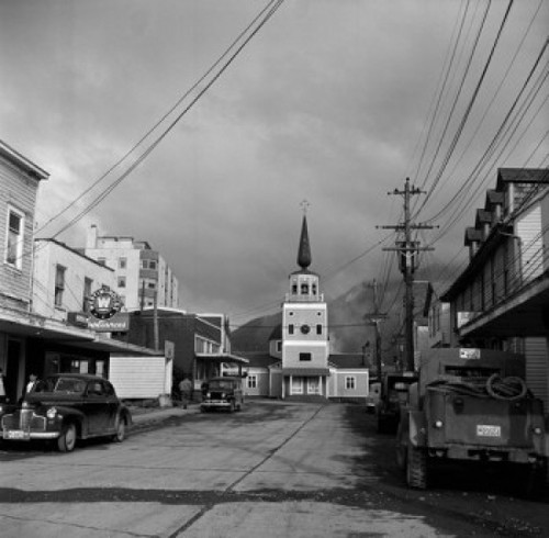 USA  Alaska  Sitka  Main Street with Russian Church in background Poster Print - Item # VARSAL255424244