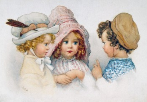 Children Talking  Nostalgia Cards Poster Print - Item # VARSAL9801187