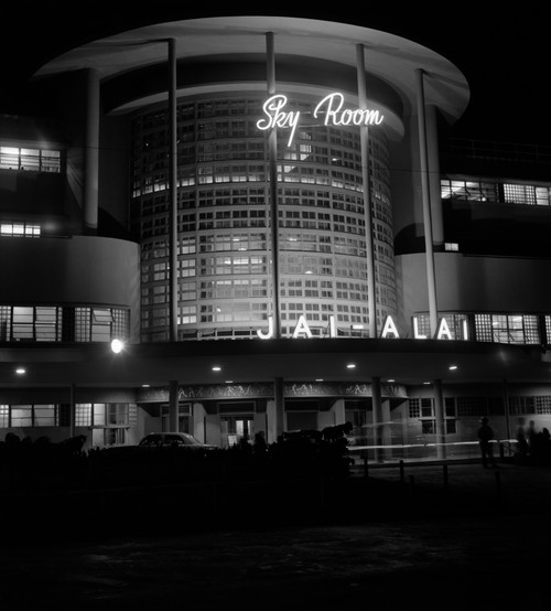 1930s Night Shot Of Jai Alai Nightclub Club The Sky Room Art Deco Building Manila Philippine Islands Philippines Print - Item # PPI195945LARGE