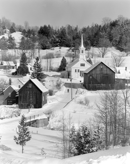 1970s Winter Scenic Of Waits River Junction Vermont Usa Poster Print By Vintage Collection (22 X 28) - Item # PPI179835LARGE