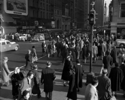 Crowd of people walking on street Poster Print - Item # VARSAL255417859