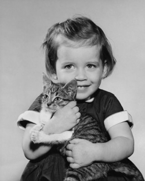 Close-up of a girl holding a kitten Poster Print - Item # VARSAL25514156
