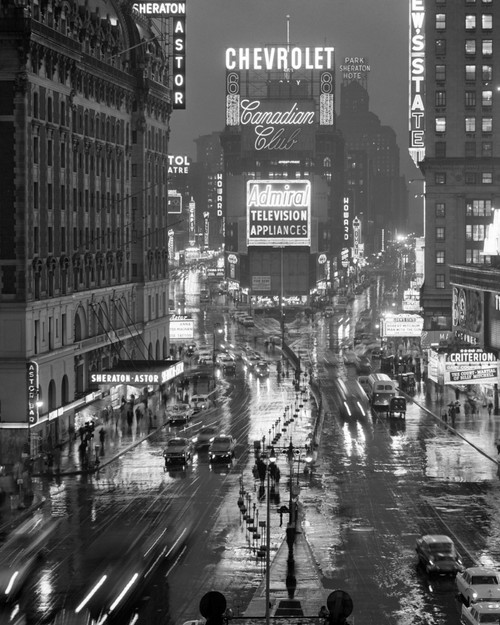 1950s Times Square New York City Looking North To Duffy Square Manhattan Usa Print By Vintage Collection - Item # PPI178950LARGE 1950s Times Square New York City Looking North To Duffy Square Manhattan Usa Print By Vintage Collection - Item # PPI178950LARGE