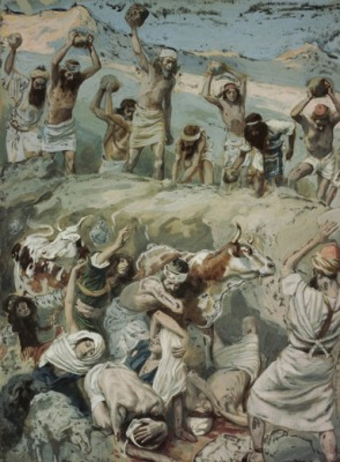 Achan and his Family Stoned to Death   James J. Tissot   Jewish Museum  New York Poster Print - Item # VARSAL999493