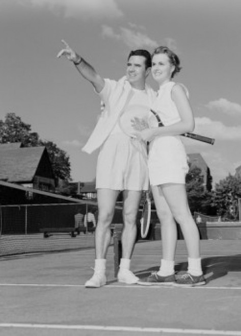 Young couple at tennis court Poster Print - Item # VARSAL255420321