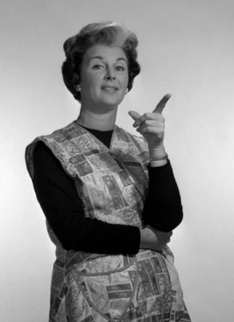 Studio portrait of mature woman gesturing Poster Print