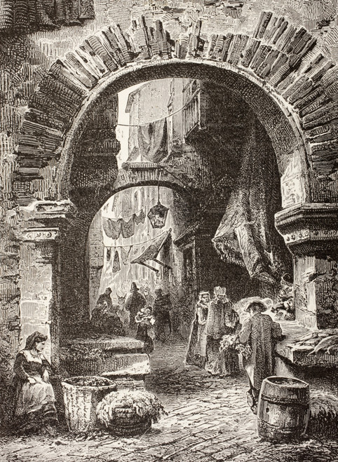 Entrance To The Ghetto In Rome In The 19Th Century. From El Mundo Ilustrado, Published Barcelona, Circa 1880. PosterPrint - Item # VARDPI1958077