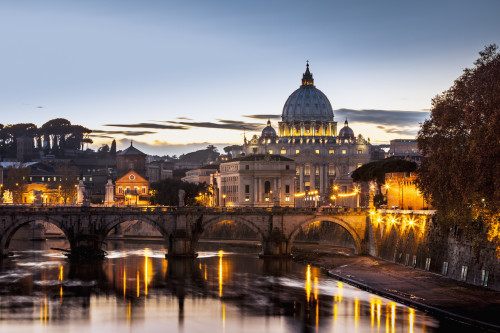 Saint Peter's Basilica, the world's largest church, at sunset; Vatican City, Italy PosterPrint - Item # VARDPI12286849