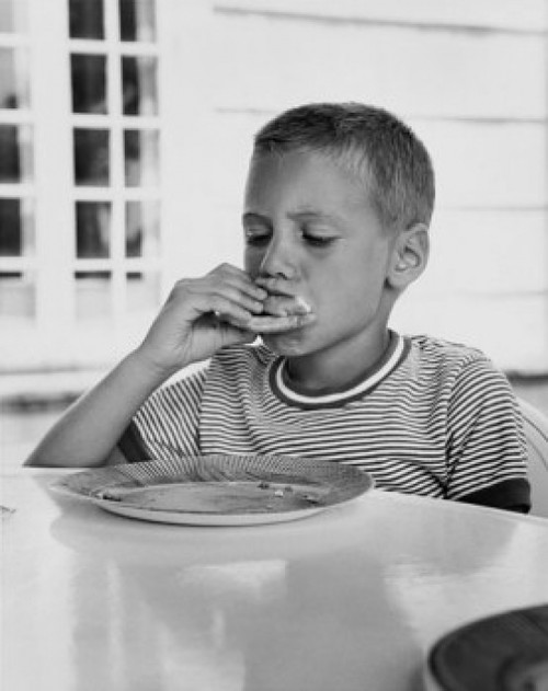 Close-up of a boy having breakfast Poster Print - Item # VARSAL25513216