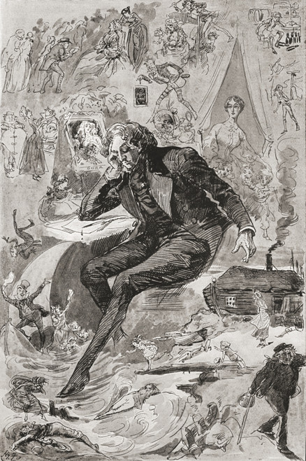 David Copperfield. Illustration by Harry Furniss for the Charles Dickens novel David Copperfield, from The Testimonial Edition, published 1910. PosterPrint - Item # VARDPI2430121