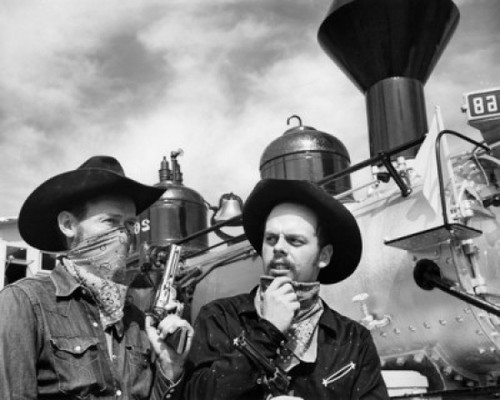 Two bandits standing near train Poster Print - Item # VARSAL2556855