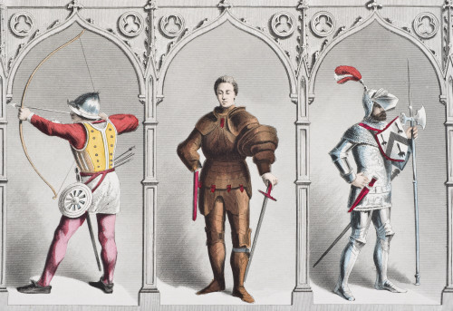 English Military Costume Mid-Fifteenth Century. From The National And Domestic History Of England By William Aubrey Published London Circa 1890 PosterPrint - Item # VARDPI1855833
